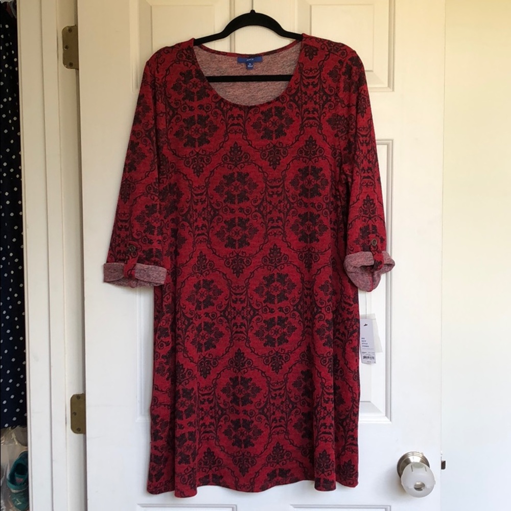 XL red black pocket dress